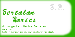 bertalan marics business card